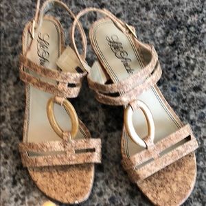 Cork wedge sandals